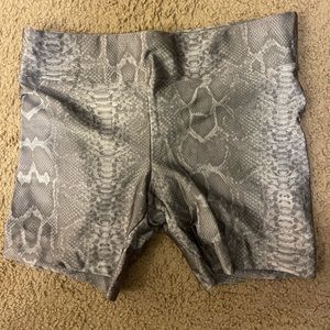 Koral snakeskin biker shorts